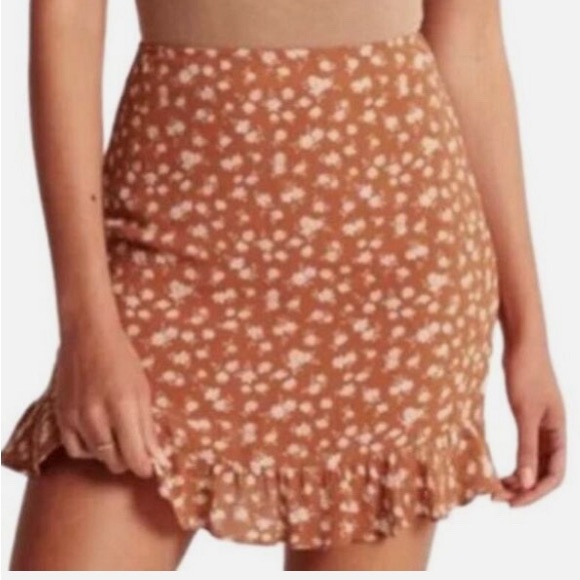 Abercrombie & Fitch Orange Floral Mini Skirt - Picture 4 of 4